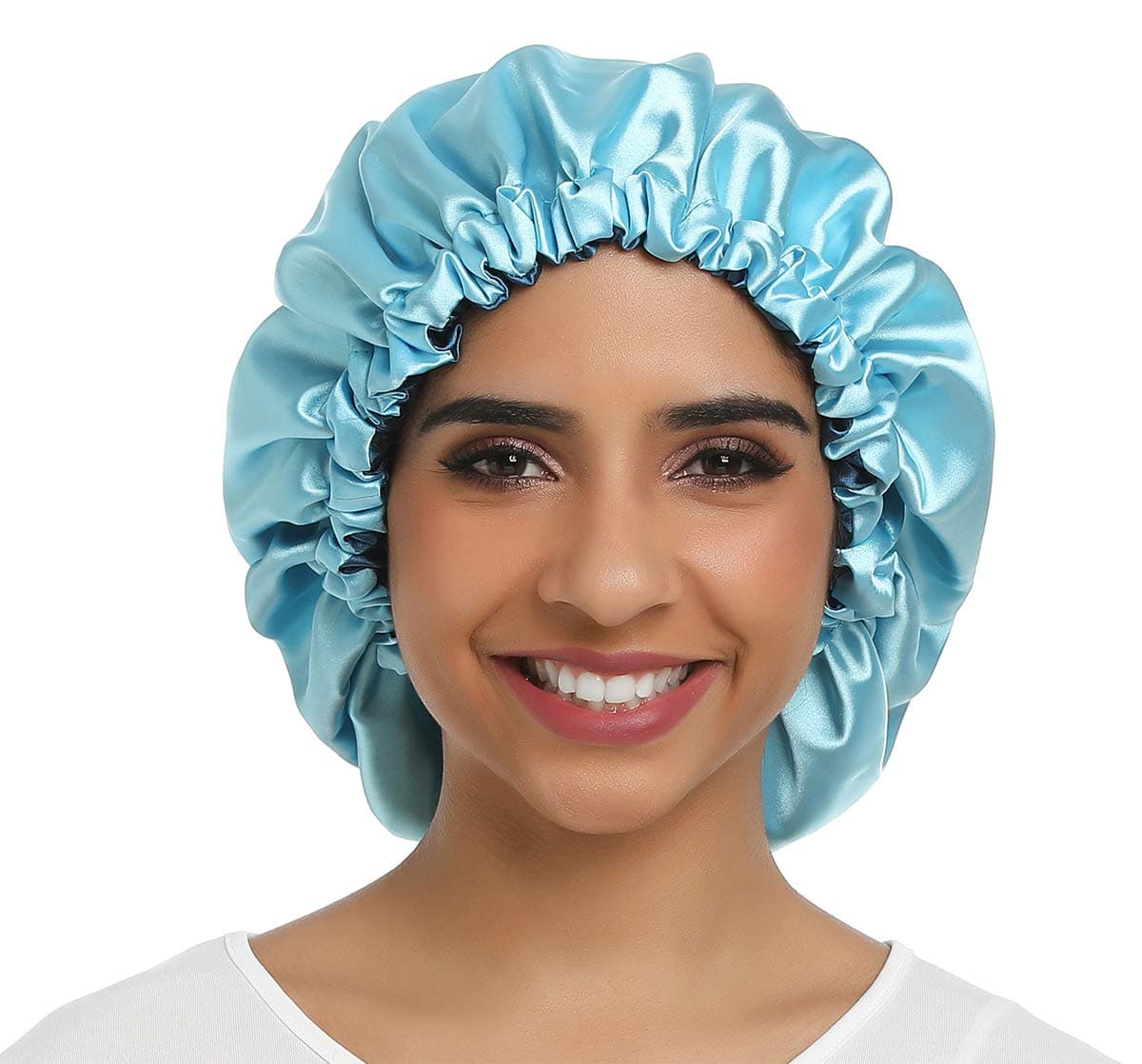SAYMRE Adjustable Satiny Sleep Cap Hair Bonnet Double Layered Reversible for Women Protective Sleep Hairstyles