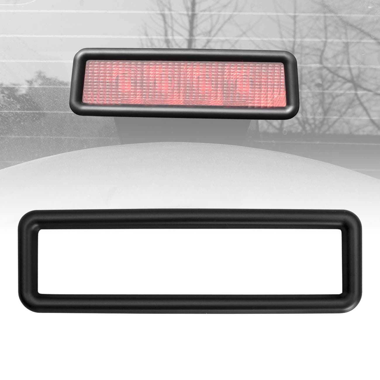 ICARS Matte Black Third Brake Light Cover Decal for for 2007-2018 Jeep Wrangler JK JKU Accessories & Unlimited Rubicon Sahara, (ABS – Matte Black)