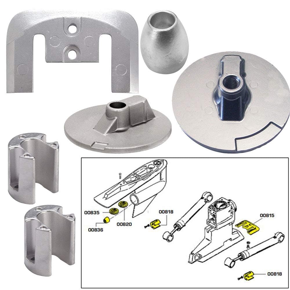 TecnosealAnode Kit w/Hardware - Mercury Bravo 3 2004 - Zinc