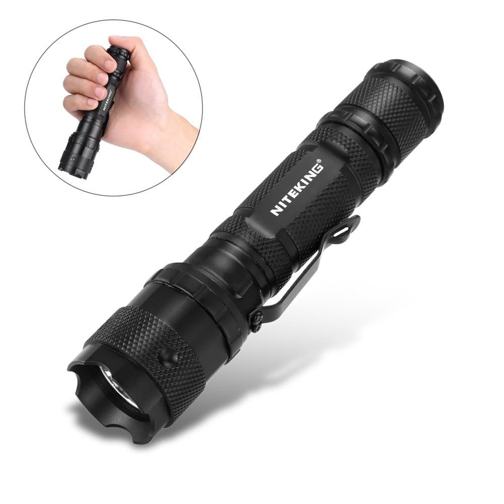 NITEKING Tactical LED Torch XPE R3 Flashlights Small Power Camping Sports Emergency Hunting Light Indoor Outdoor Mini Torch Pocket Pressostat Portable Clamp Portable Hard Aluminum Body