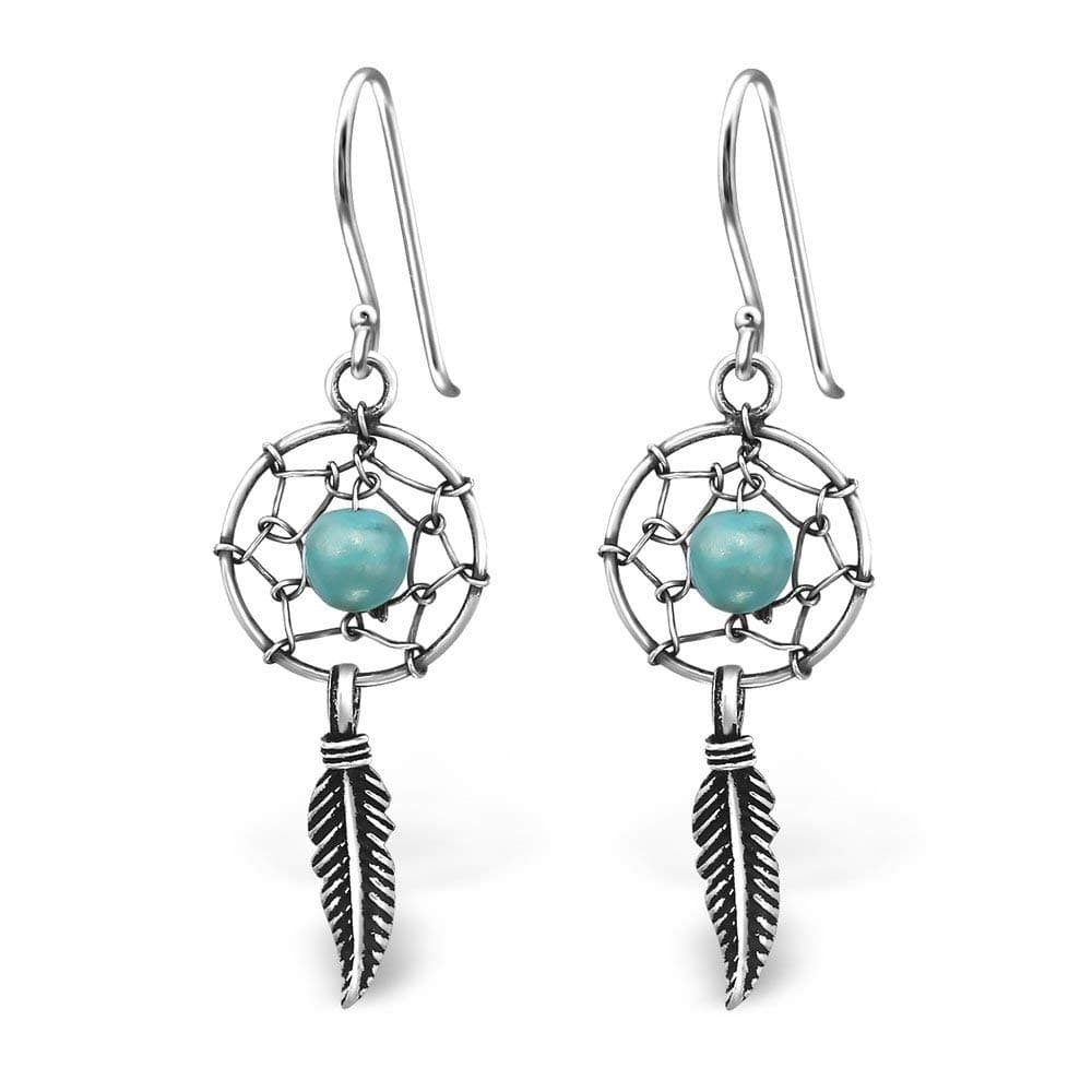 Silverrockjewellery925 Solid Sterling Silver Dreamcatcher Hook Earrings