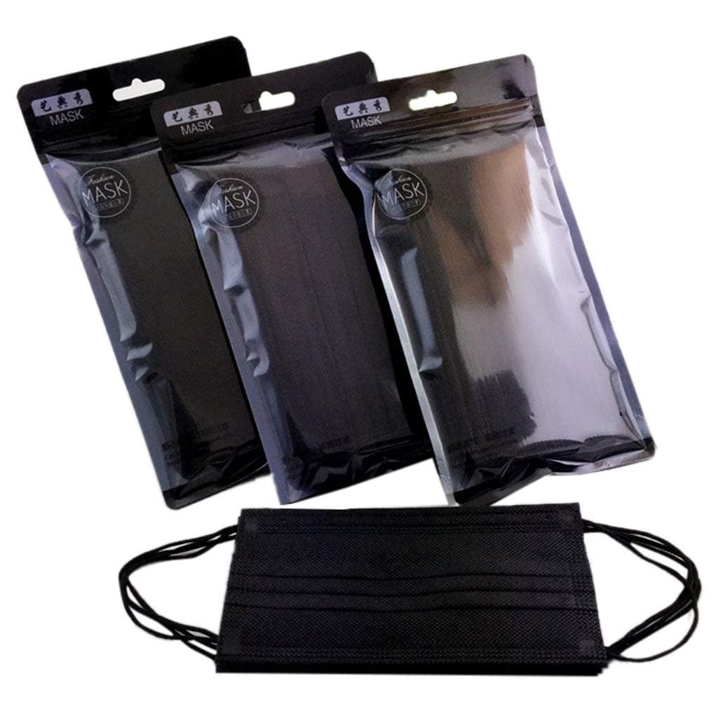 Kweeniny Disposable Non-Woven Black Face Mouth mãšk