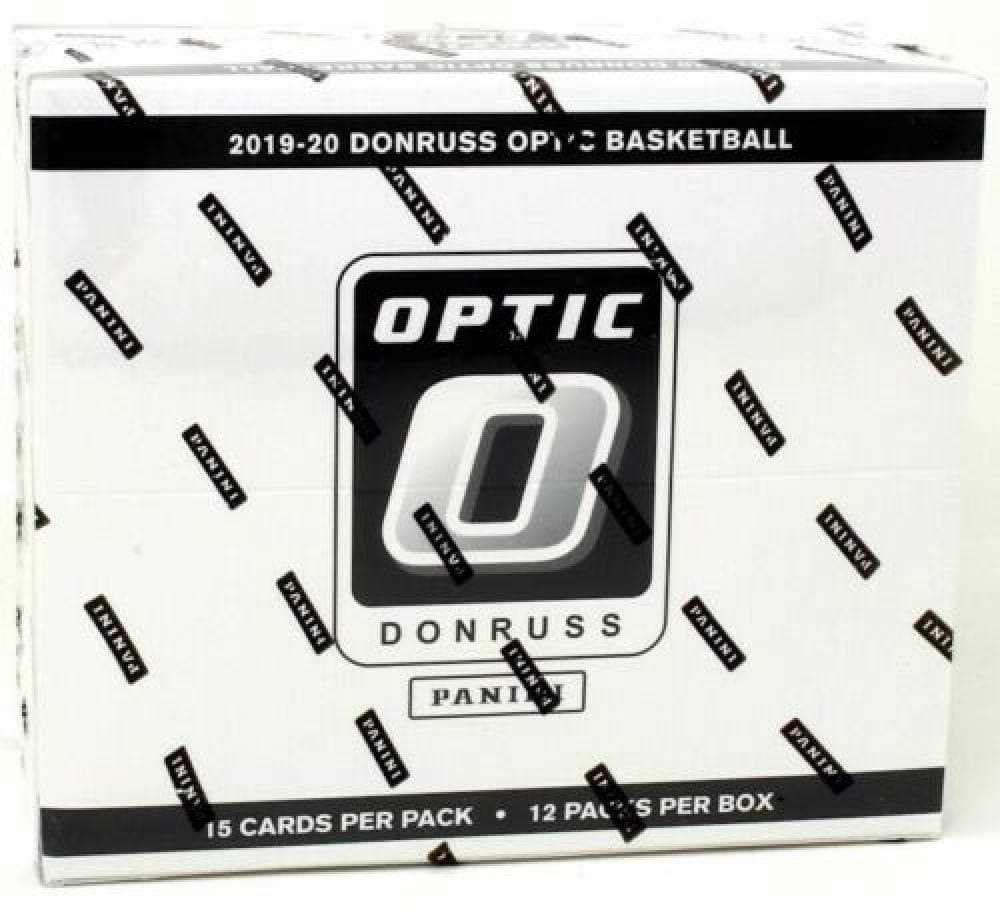 2019-20 PANINI DONRUSS OPTIC NBA BASKETBALL SEALED MULTI-PACK CELLO BOX Configuration: 12 Multi-Packs per box. 15 cards per pack - Look for rookie cards of Zion Williamson and Ja Morant - Find (3) Multi-pack Exclusive Blue Velocity Parallels in every Multi-Pack - Find retail exclusive color parallels. - Look for randomly inserted autographs (not guaranteed)