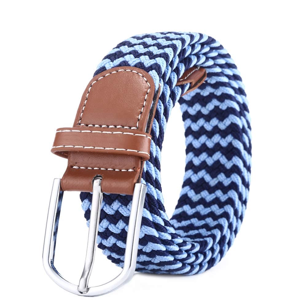 BOZEVONElastic Woven Belt - Multi-colours Elasticated Braided Stretch Fabric Belt For Men Women