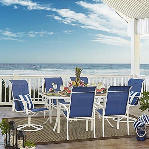 7 Piece Dining Set Perfect for Any Outdoor Dining Set Needs. This Is One of Many Dining Table Sets on Sale. Patio Dining Sets Are Great for Backyard Parties. (Blue Harrison)