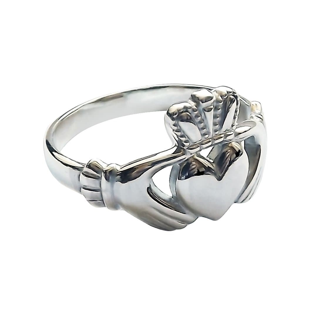 Sterling Silver Claddagh Ring 13.5mm Unisex Irish Made Approx 4.3g Size I to Z Available