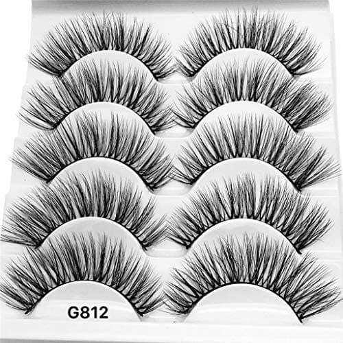 Professional 5 Pack Faux 3D Mink Eyelashes Thick Long Multilayer Fluffy False Eyelashes With Free Precision Eyelashes Clip (5 pairs)