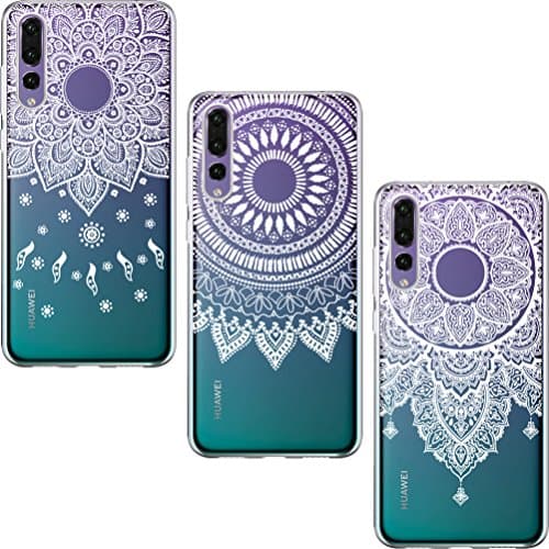 [3 Pack] Huawei P20 Pro Case, Shumeifang® Ultra Thin Soft Gel TPU Silicone Case Cover with Cute Cartoon for Huawei P20 Pro - 3 * Mandala