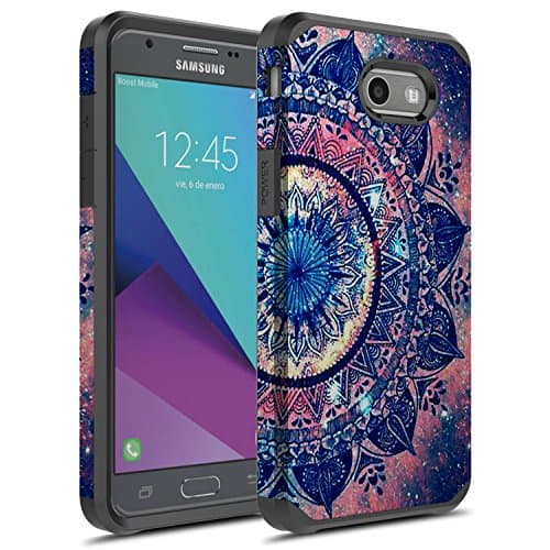 J3 Emerge Case, Galaxy J3 2017 Case, Hasting [Drop Protection] Dual Layer Shockproof Hard Hybird Slim Defender Armor Protector Cover for Samsung Galaxy J3 Prime / J3 (2017) / J327P (Mandala)