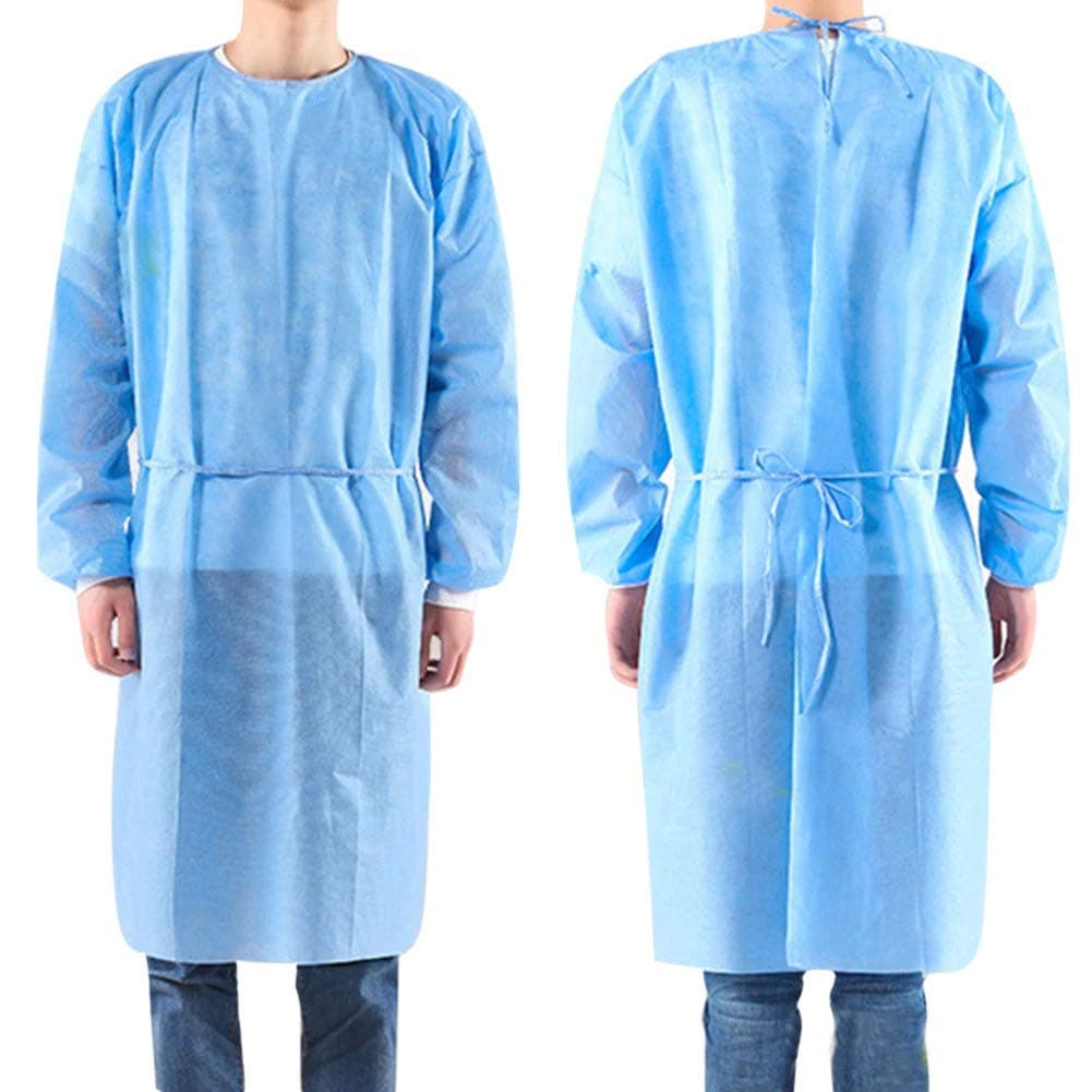 Disposable Isolation Gowns,10pcs Disposable PE + PP Double-layer Waterproof Film Isolation Clothing