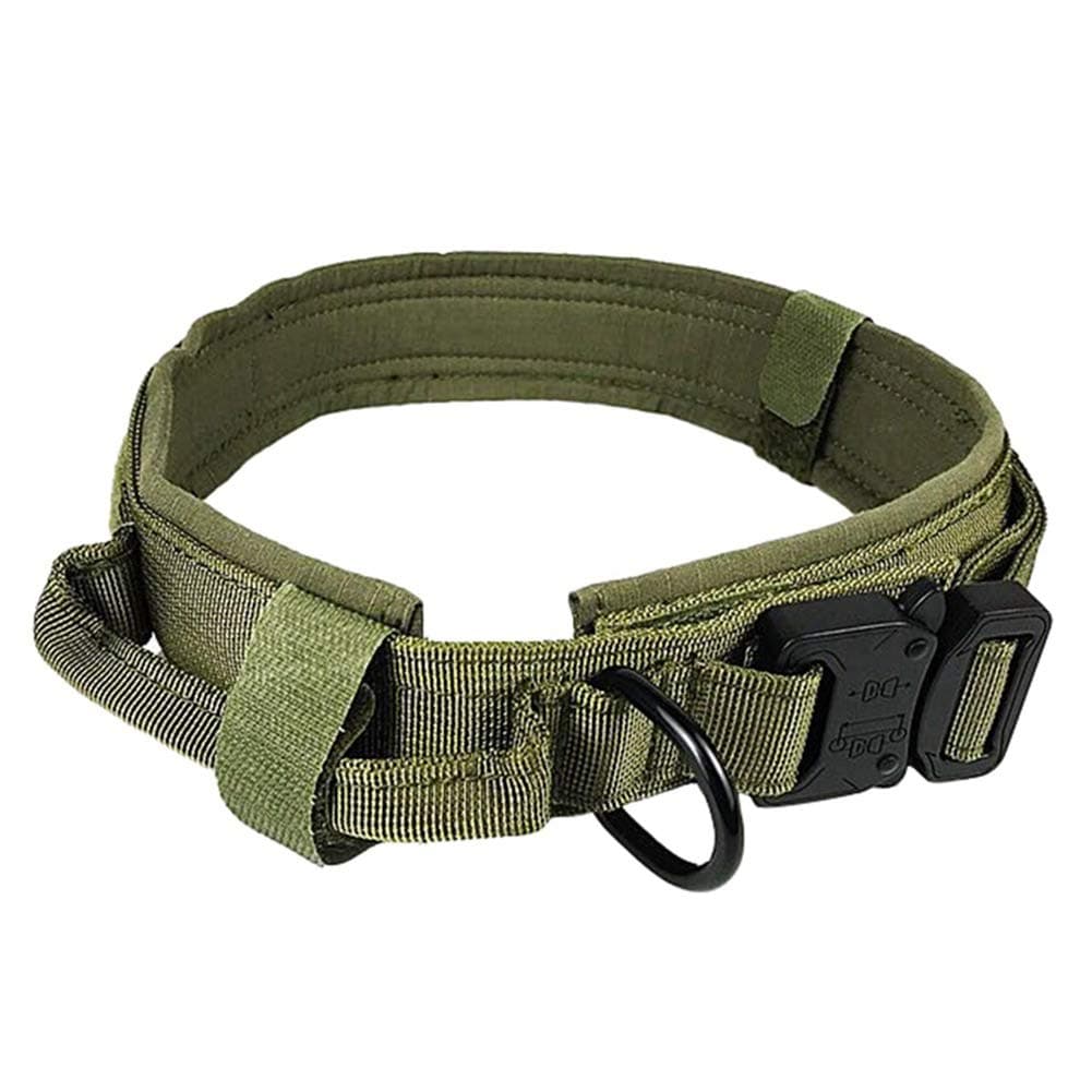 XIYAO Tactical Dog Collar Training Nylon Adjustable Dog Collars with Control Handle for Medium Large Dogs
