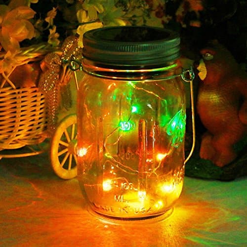 Mason Jar Light Solar LED Glass Hanging Lamp Outdoor String Lantern Fairy Decoration for Home Party Garden Wedding