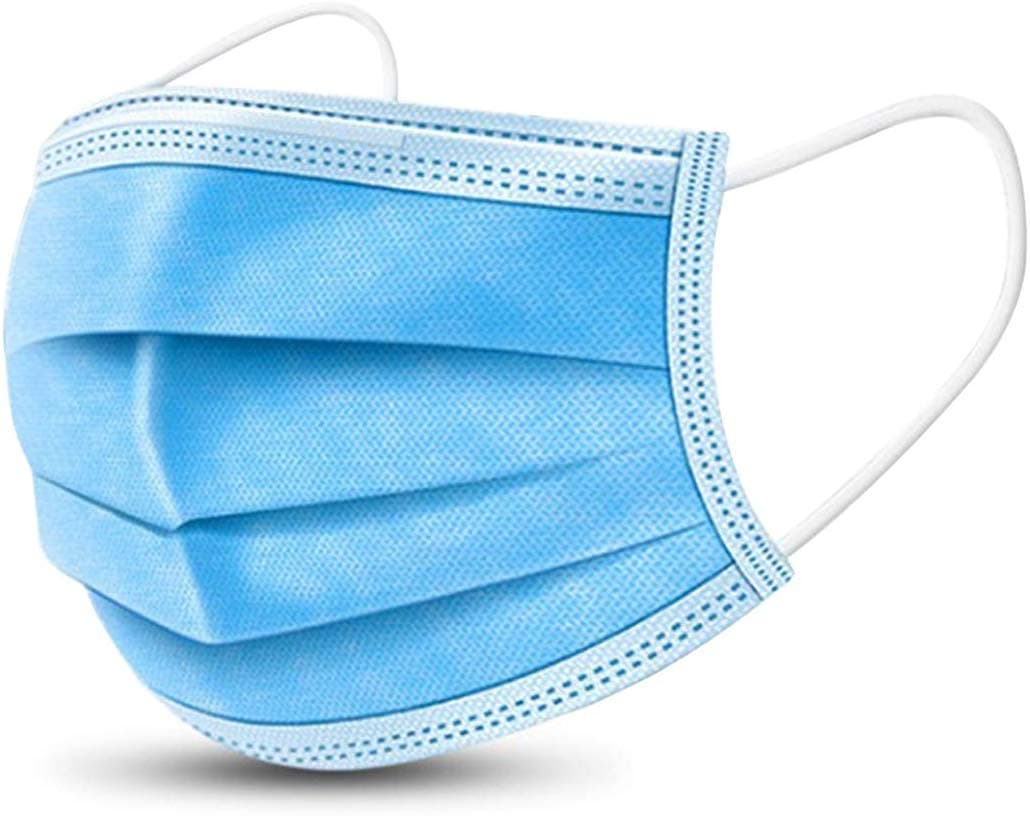 10Pcs Disposable Face Masks - Disposable Surgical Mask Dust Breathable Earloop Antiviral Face Mask Comfortable Medical Sanitary Surgical Mask Thick 3-Layer Masks (Blue)