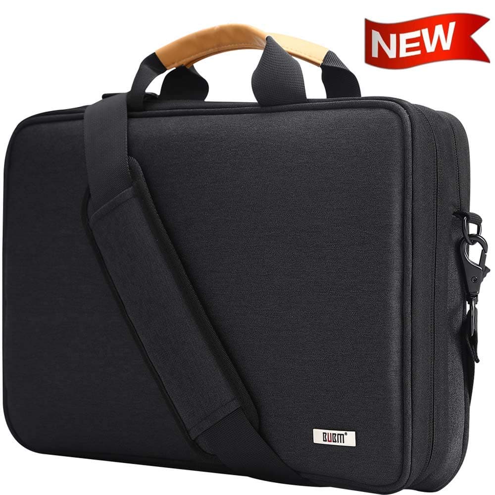 BUBM Laptop Shoulder Bag 13-14 Inch Compatible for 13.3" MacBook Pro,MacBook Air, 13.5" Surface Laptop Case with Multiple Organizer Pockets, Carrying Briefcase Messenger Bag(Black)