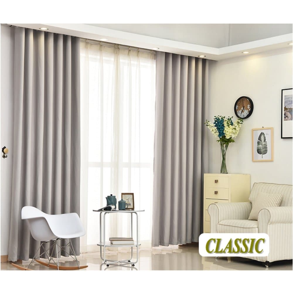 Blackout window curtain modern panel drapes sunscreen thermal insulated draperies pencil pleat -2 Piece(Contact me if gauze needed)-H W118*H106inch(300*270cm)