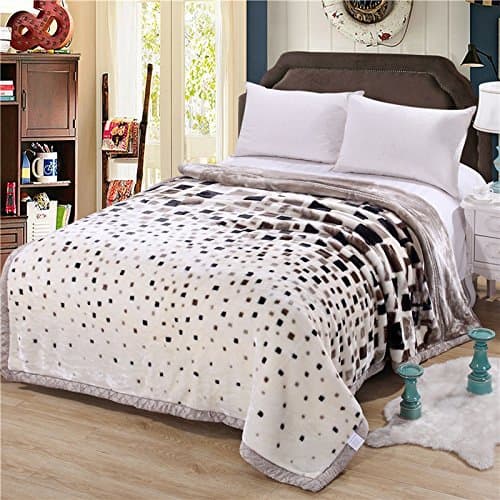 Raschel Blanket Thick Weighted Heavy Fleece Napping Throw SnuggleBed Couch Cozy Warm Smooth Thanksgiving Wedding Christmas Birthday GiftM fresh beauty150X200cm 2kg