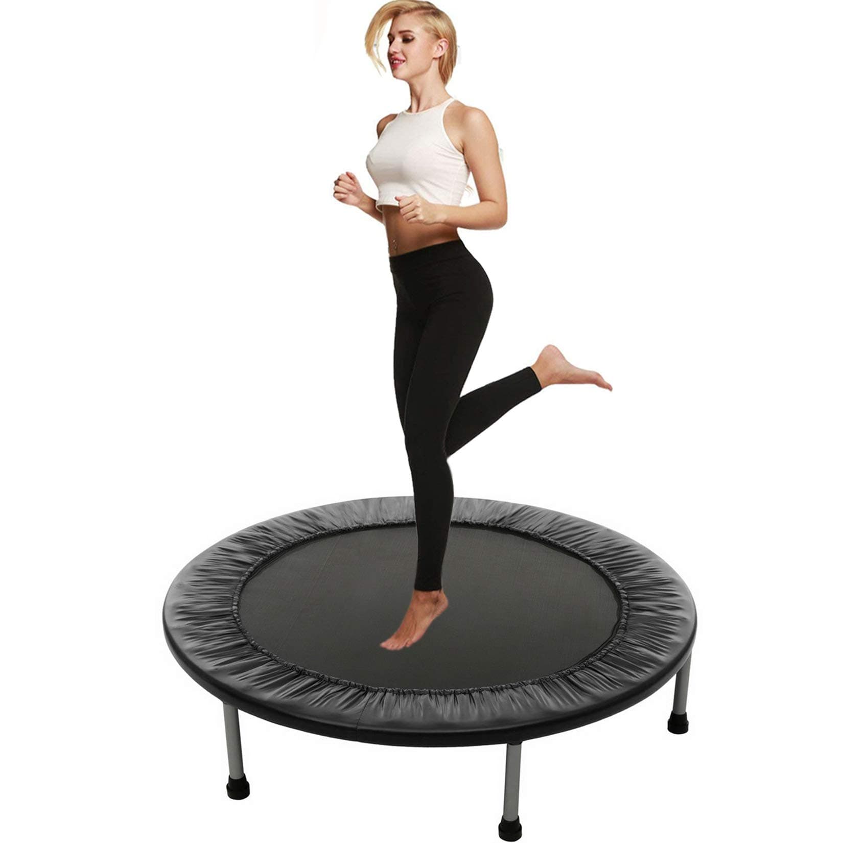Balanu 40 Inch Mini Exercise Trampoline for Adults or Kids - Indoor Fitness Rebounder Trampoline with Safety Pad | Max. Load 220LBS