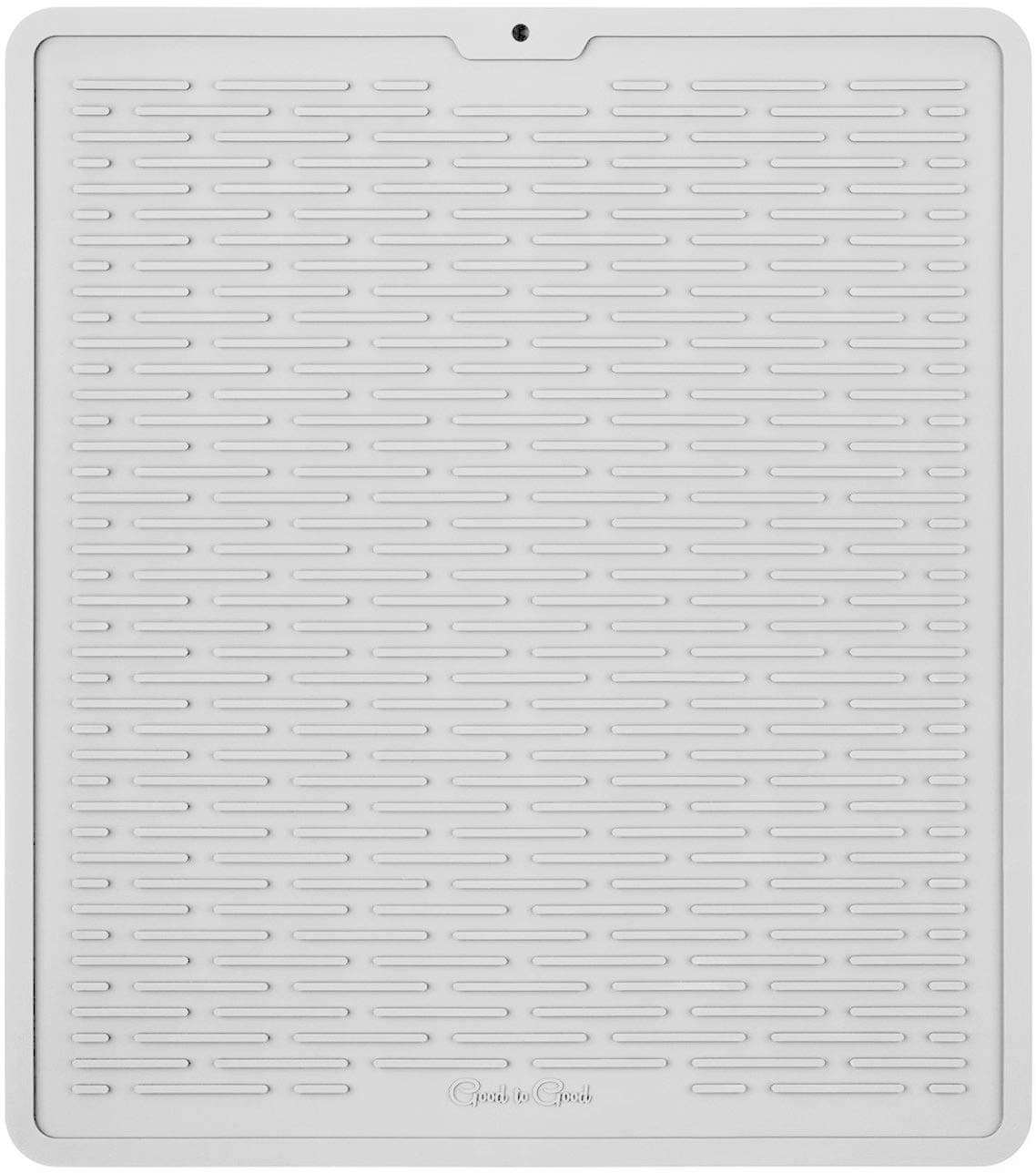 GOOD TO GOOD Silicone Dish Drying Mat - Kitchen Sink Organizer - Waterproof Countertop Mat - XL Light Gray Like White
