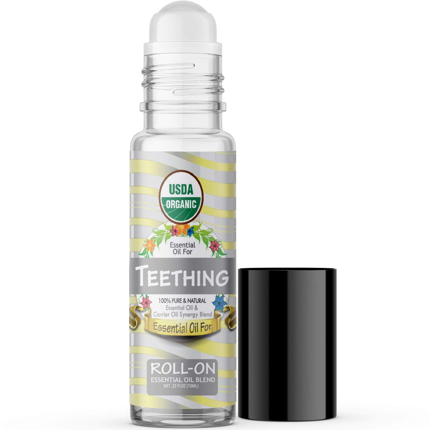 Essential Oil for Teething (USDA Organic - 100% Pure) Pre-Diluted Blend of Essential Oils Recommended by Aromatherapists for Aromatherapy - 10ml