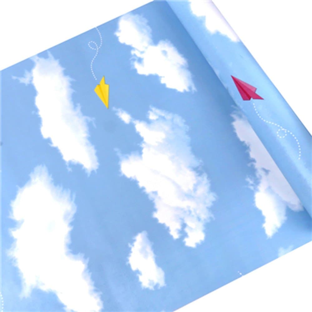 17.8 x 78 Inches Self-Adhesive Shelf Liner, Self-Adhesive Shelf Liner Dresser Drawer Paper Wall Sticker Home Decoration, BLue Sky