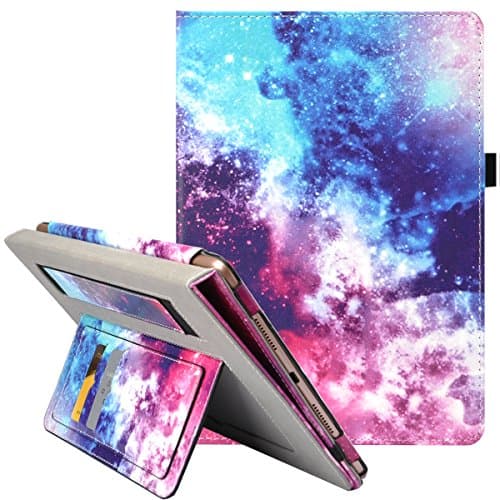 TsuiWah New iPad 9.7 Vertical/Horizontal Kickstand Hand Strap Case,Premium Vegan Leather Protective Cover for New iPad 9.7 Inch 2017 / iPad Air 2 / iPad Air, Galaxy Sky