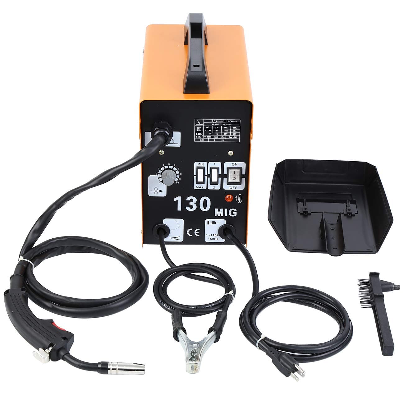 MIG 130 Welder Flux Core Wire Automatic Feed Welding Machine AC Core Welding Wire w/Mask Kit - 110v