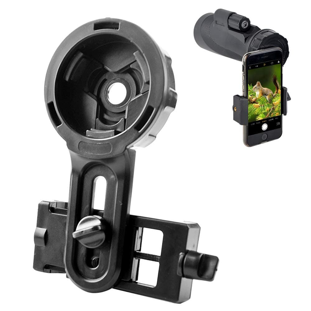 Spotting Scope Universal Phone Mount-Support Monocular Binoculars Spotting Scopes Eyepiece Diameter 24-47mm- Compatible with Smartphone Width 55-102mm Almost All Models of Mobilephones on The Market