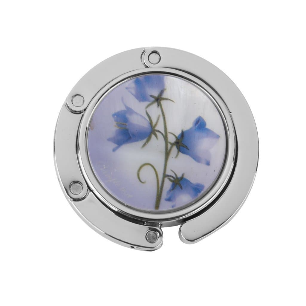 tfrdertuuigf Blue Flower Folding Bag Handbag Table Hook Hanger Holder