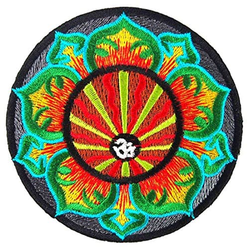 Aum Om Yoga Hindu Infinity Embroidered Iron on Patch #Green