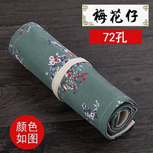 WRITIME Wholesale Pencil Cases Holders Pen bag Handmade Canvas Roll Bag 36/48/72 Slot Large-Capacity Pen Screen for Boys and Girls Drawing Pencil Curtain Painting Dedicated,E72 slot