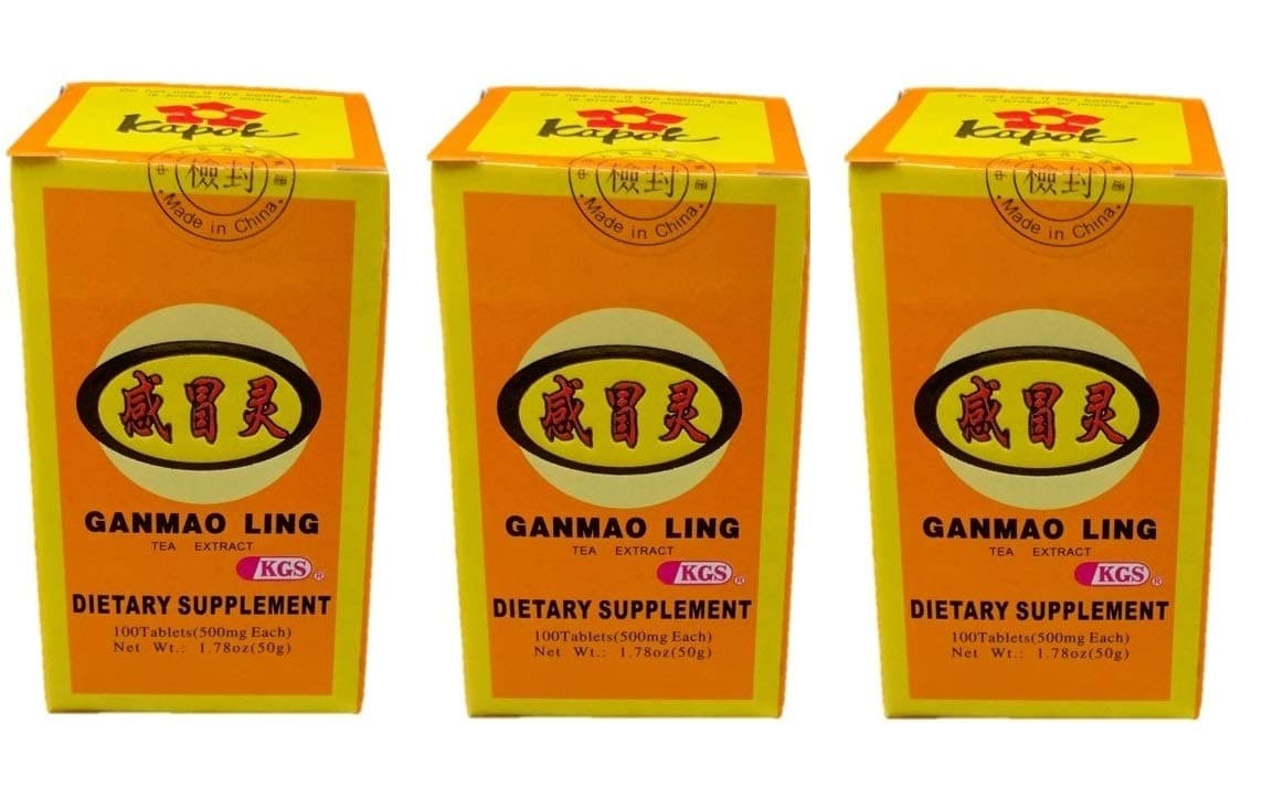 Gan Mao Ling, Helps Relieve During Cold Seasons, Extra Strength 500mg (100 Tablets) - 3 Bottles Pack