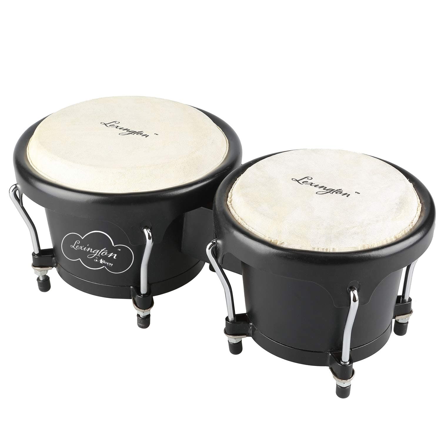 Bongo Drum Percussion Set 6 1/2 and 7 1/2 Inches with ABS Resin & Natural Buffalo Heads for Kids, Enthusiasts