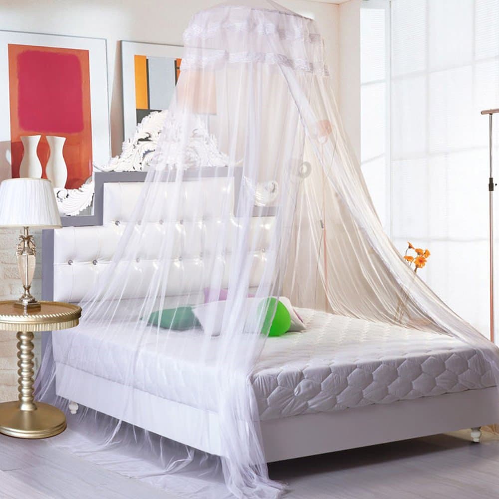 PePeng Extra Large Hanging Mosquito Net for Beds up to 70.86", Canopy Netting Curtain Dome to Keep Fly Midges Insect Out for Home, Travel or Garden (White)