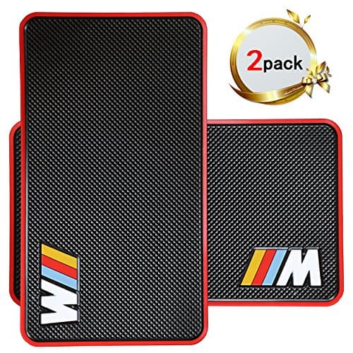 Car Phone Holder, Marrrch Extra Large Sticky Car Pad Dashboard Premium Anti-Slip Gel Mat,2Pack 11" x 7" Mounting Pad for Cell phone Smartphone or GPS Devices (Black-Red)