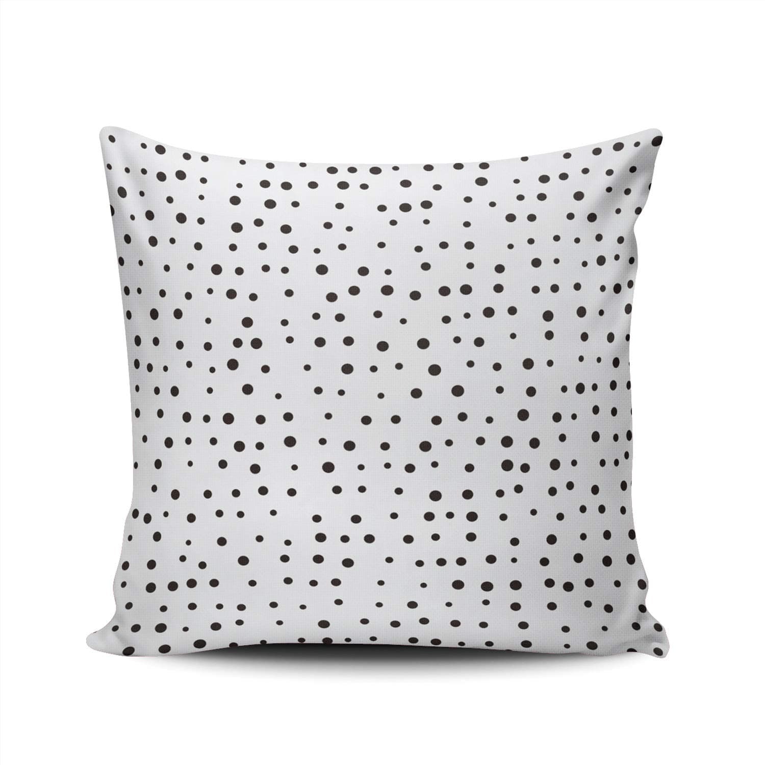 DOUMIFA Black Polka dots on White Pillowcase Home Sofa Decorative 24x24 Square Throw Pillow Case Decor Cushion Covers Double Sided Printed