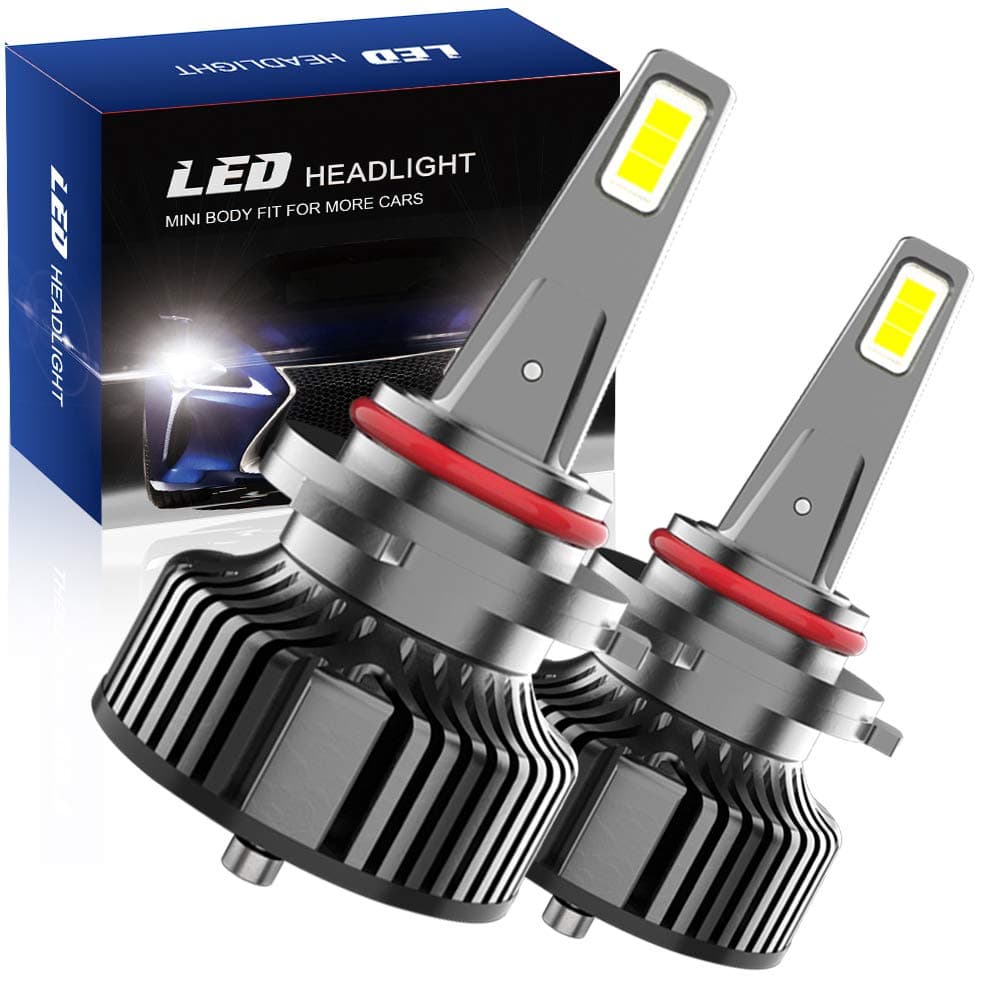 SUMOZO 9005/HB3 LED Headlight Bulbs Mini Sized 80W 16,000LM Per Pair,Headlight LED Bulb with Cooling Fan, 6500K White, Pack of 2(9005)