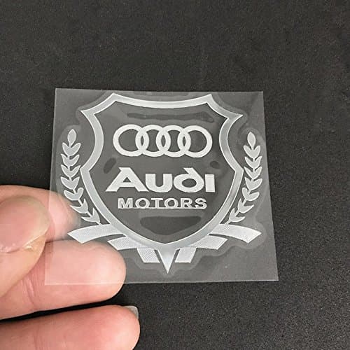 Wallner Silver car sticker logo decal stickers windows decals for Audi (2.36inch X2.17inch, Silver)