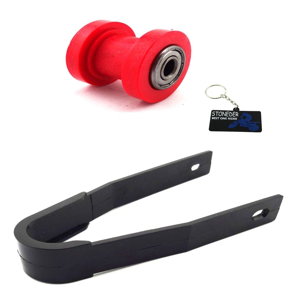 STONEDERRed 8mm Chain Roller + Chain Slider For Motocross Pit Dirt Trail Motor Bike