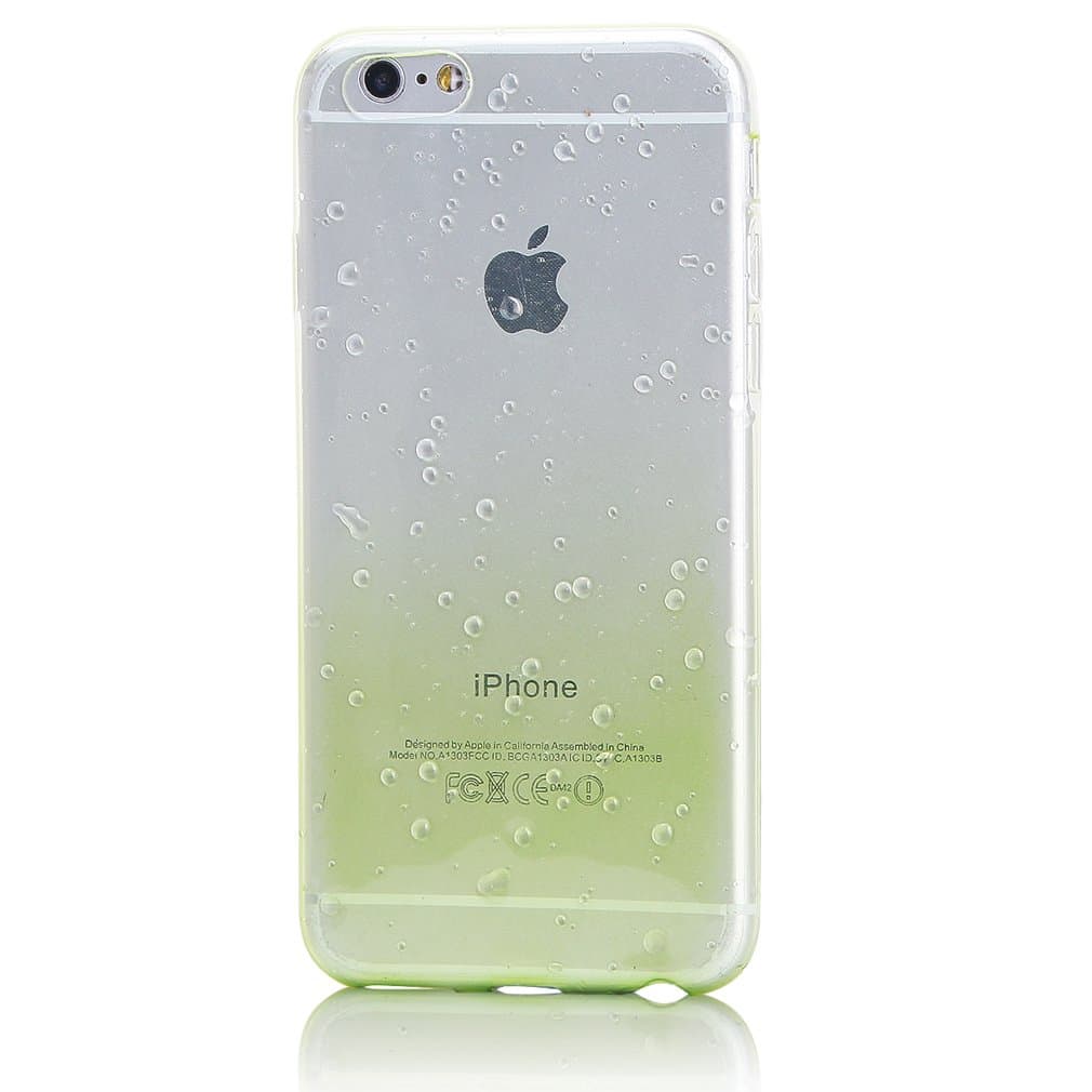 IPhone 6S Plus Case ,iPhone 6 Plus Protector Clear Case, 9 Colorful Silicone Gradient Waterdrop Raindrop Soft TPU Tide Cover For iPhone 6S Plus/ iPhone 6 Plus 5.5inch (navy yellow)