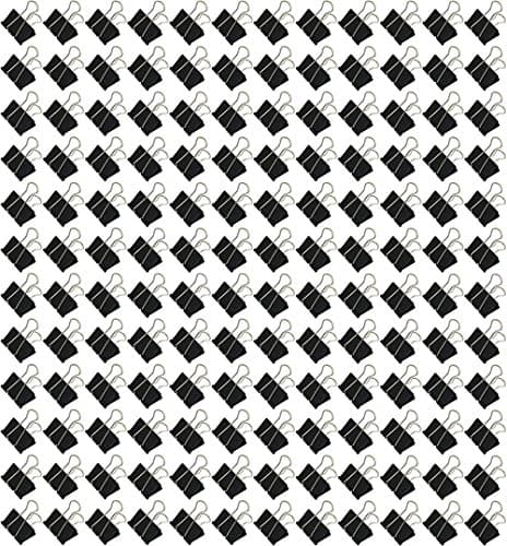 Etmact Binder Clips Mini 3/4-Inch Black (144-Pack) Binder Clip Binder Clips Paper Clips Metal Clips Mini Binder Black Binder Clips Binder Clips Small Binder Clips Assorted Sizes Binder Clips Mini