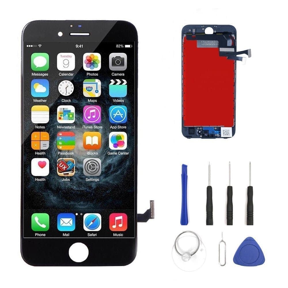 iPhone 7 Screen Replacement LCD Touch Screen Display Screen Digitizer Frame Assembly Set 3D Touch for iPhone 7 With Tools Kit (Black)