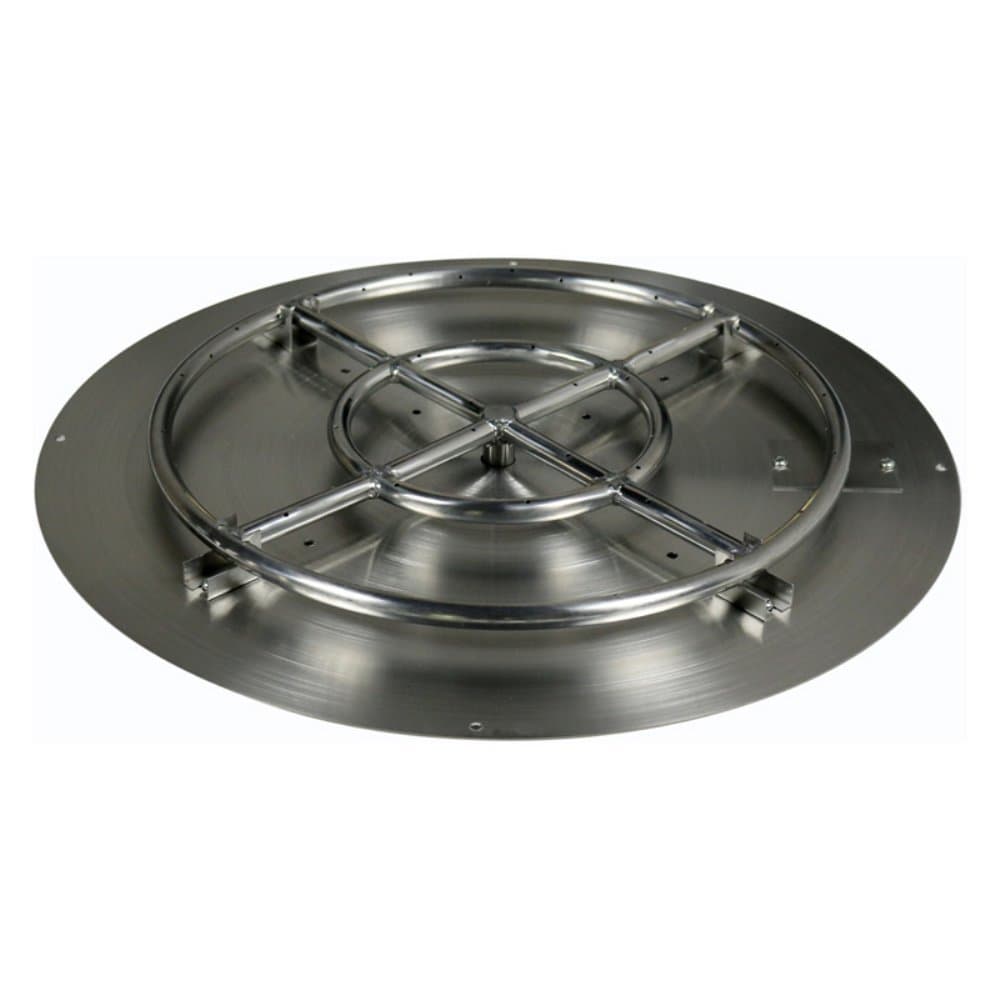 Pyromania Stainless Steel Round Flat Fire Pit Burner Ring and Pan Assembly, 24 Inch