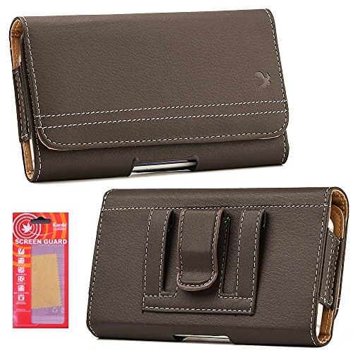 For Samsung Galaxy (S8 Plus) Case, Premium Horizontal Magnetic Closure Id Card Holder Belt Holster Carry Pouch Case Kaede [Screen Guard] Galaxy [S8 PLUS] (Brown)