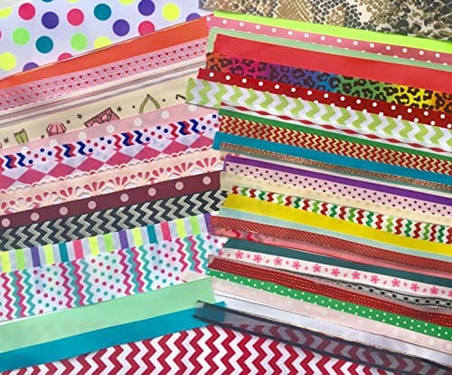 BEEKLEY BOWS Bulk Printed and Solid Ribbon Variety Pack for Hairbows, Crafts, Sewing