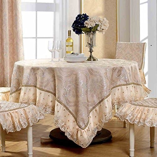 roundtable tablecloth lace fabrics linen table cloth fabric fluid systems chair cover-B 140x240cm(55x94inch)