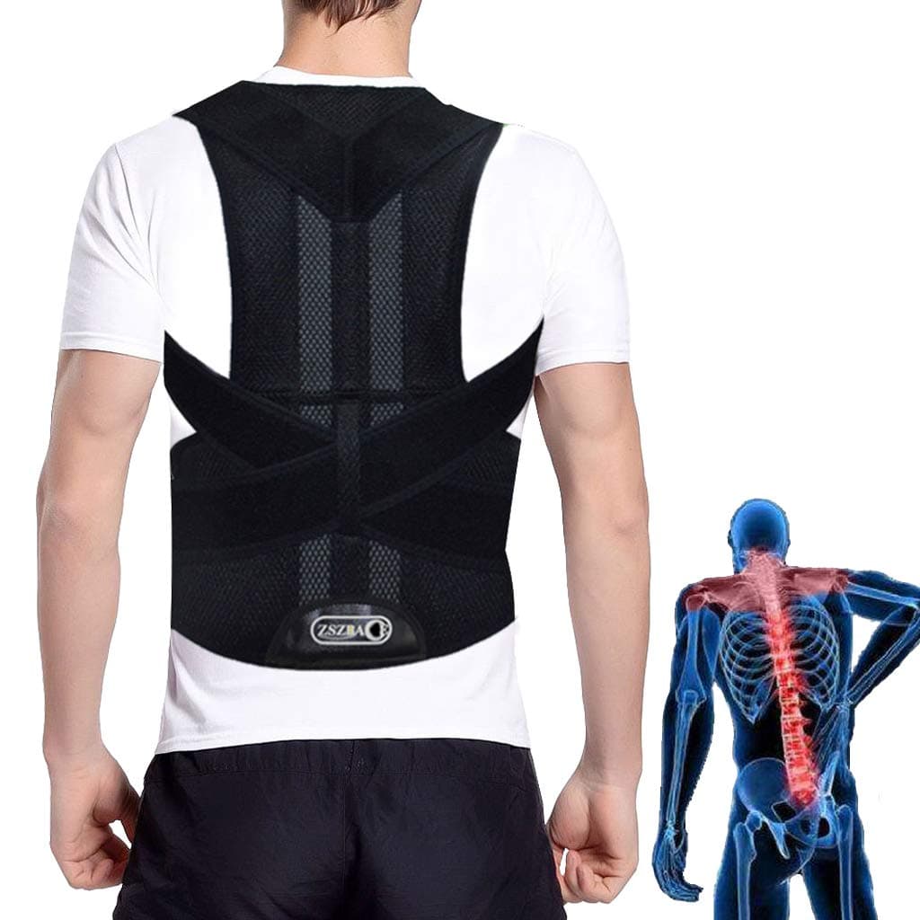 Back Brace for Men and Women, Posture Corrector with Adjustable Straps, Back Support Belt Waist Protector