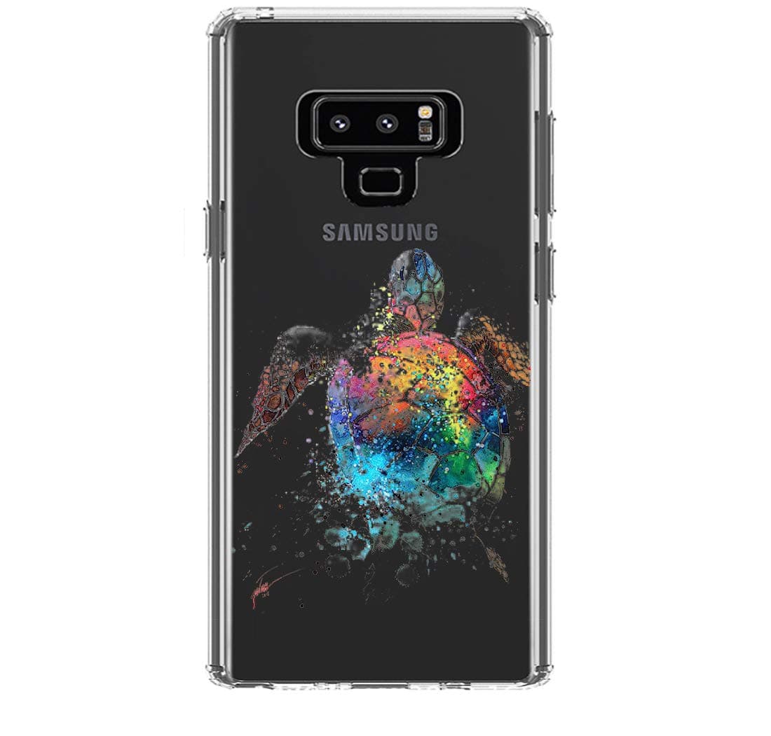 LEMONCOVER Phone Case Compatible with Galaxy Note 9 Case,Lovely Animal Colorful Pattern Soft Silicone Protective Shockproof Clear Cute Design Funny Bumper Back Cover for Galaxy Note 9, Sea Turtle