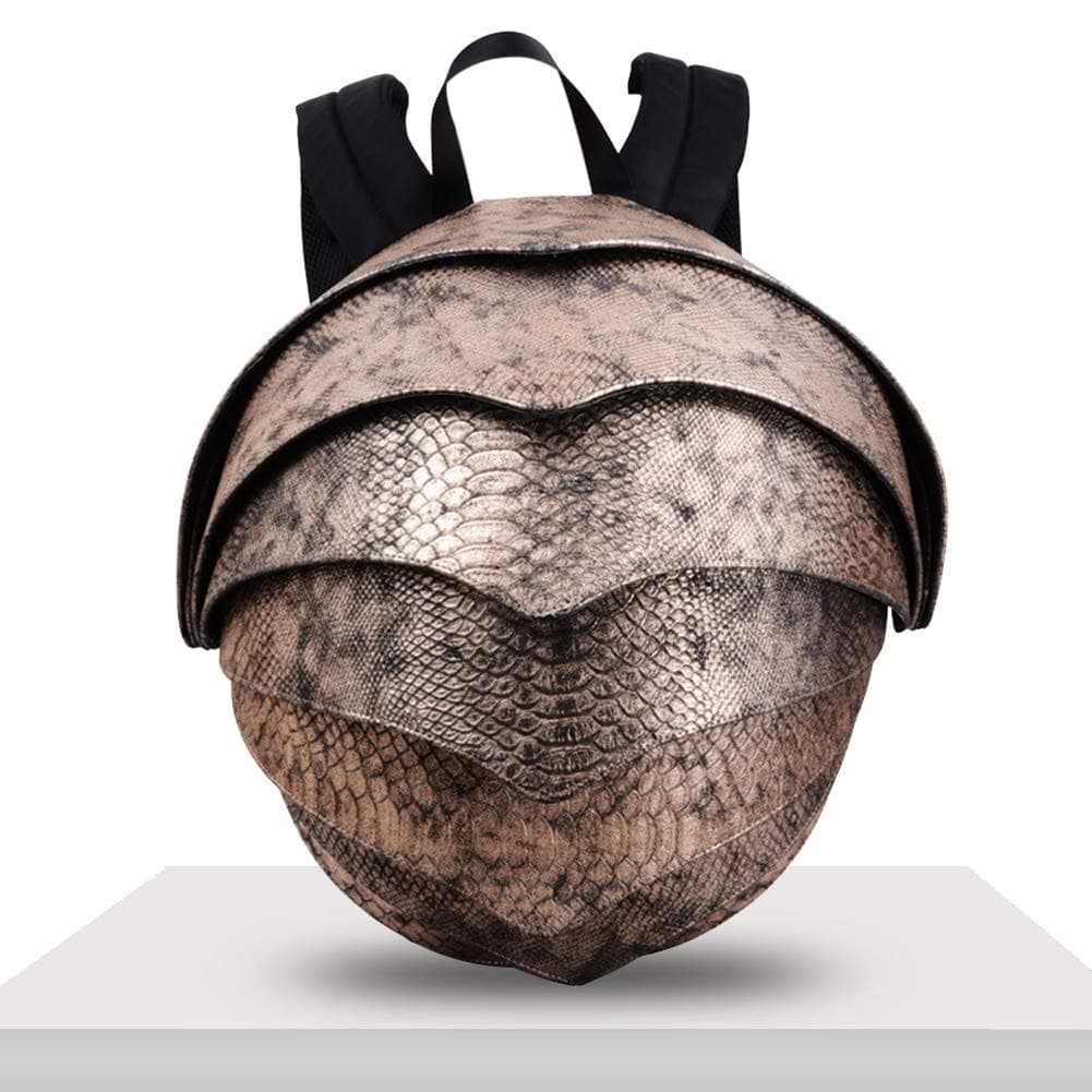 AQD Large Backpack for Man or for Women- Beetle Bag - Leather Backpack Fashion Creative Punk Style PU Beetle Pangolin Travel Backpack Bag Largerose gold