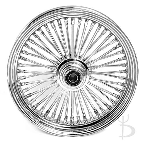 Demon's Cycle 16" x 3.5" Chrome 48 Fat Spoke Front Wheel, Compatible with Harley-Davidson Single Disc