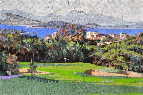 Golf Course Wonderful View Mosaic Marble Hand Made